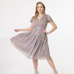 Unique Vintage / Magnolia Place Flutter Sleeve Midori Swing Dress Size M (6-8)